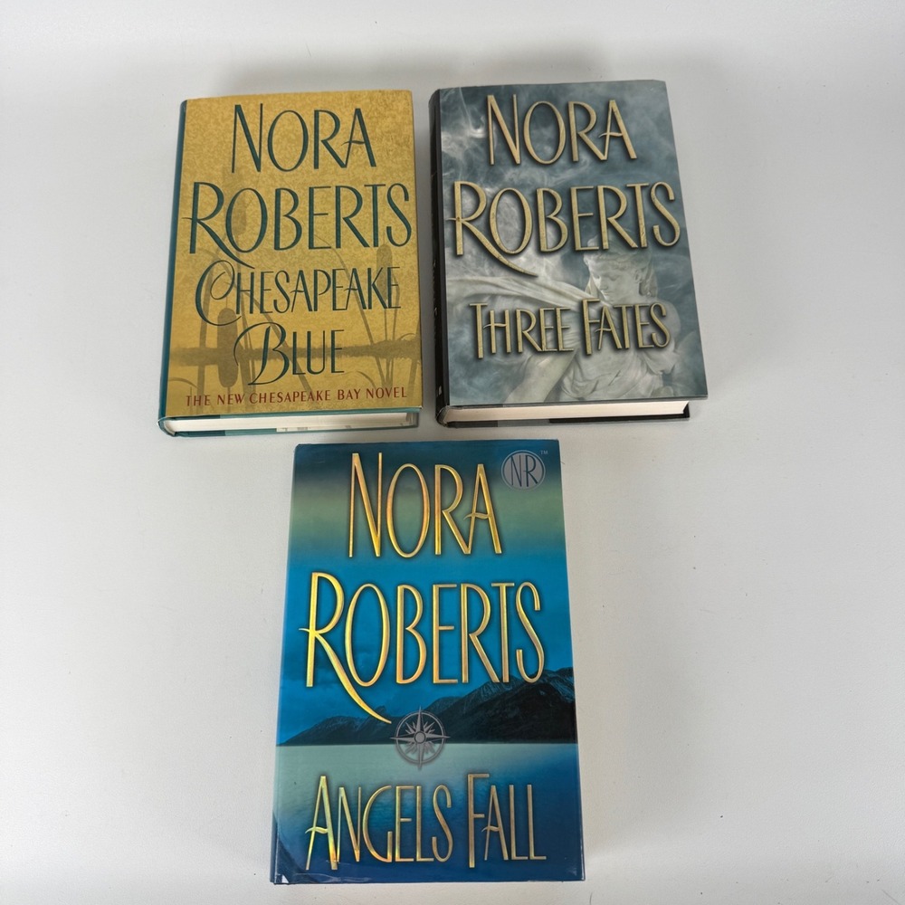 Nora Roberts 3 Book Hardcover Lot Chesapeake Blue Three Fates Angels Fall Putnam